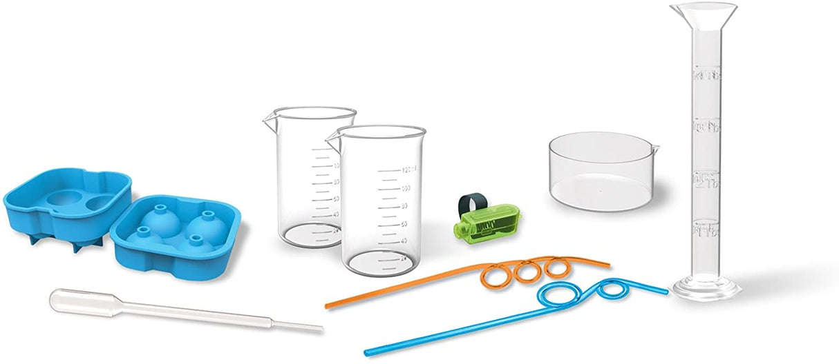 Science lab kit with glassware, measuring cups, and colorful tools for experiments for Smart Lab 00572