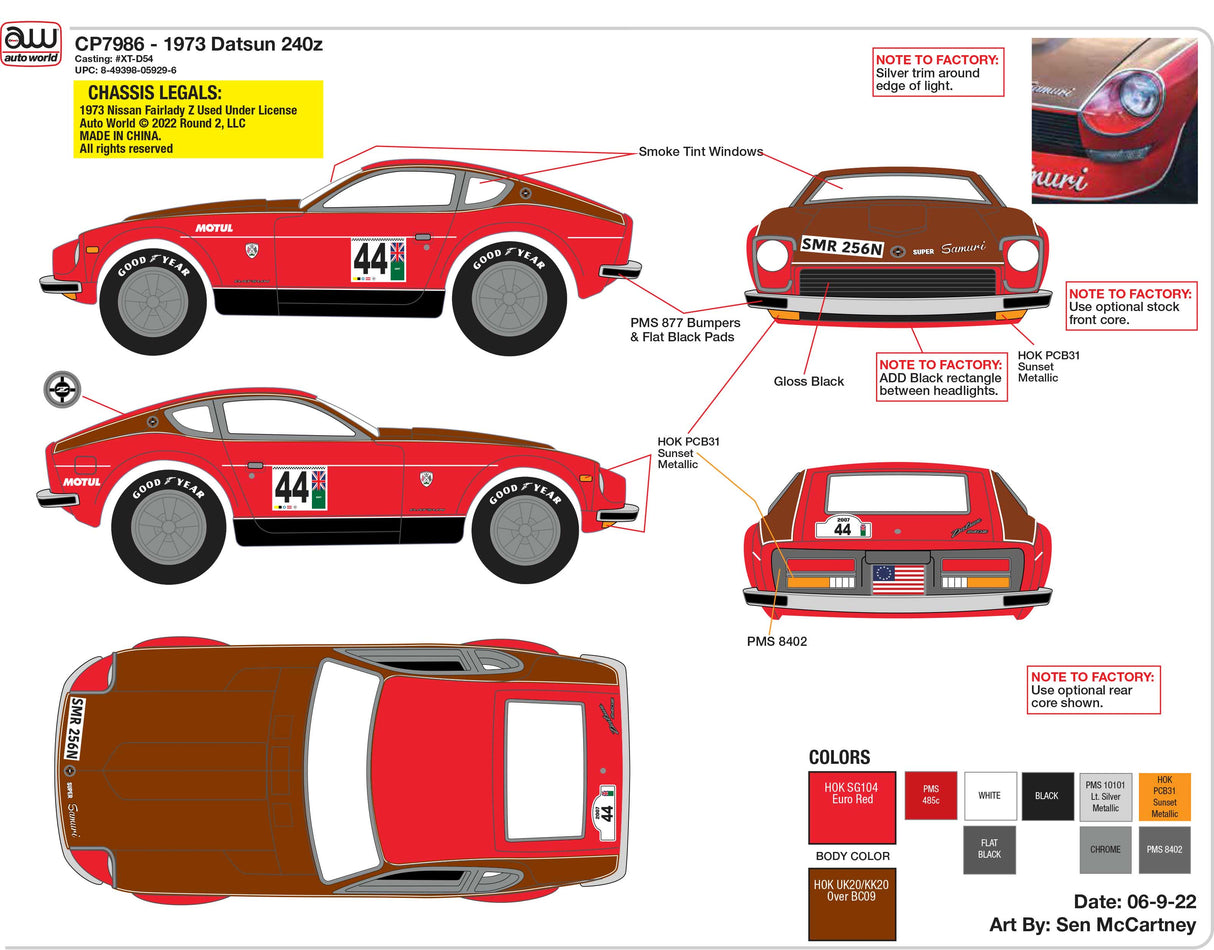 Datsun 240Z #44 Super Samuri Tribute 1973 | CP7986 | Auto World