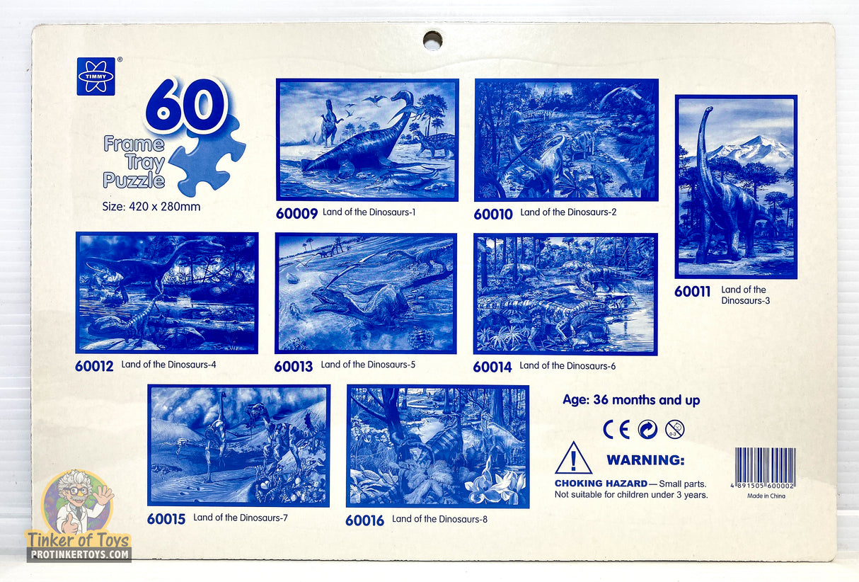 Puzzle set showing various prehistoric dinosaur scenes for Timmy 60009 - 60013
