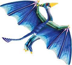 Blue pterodactyl toy with outstretched wings, ready for flight for Real Planet PU70B