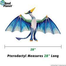 Blue pterodactyl toy, measuring 28 inches long, spread wings for Real Planet PU70B