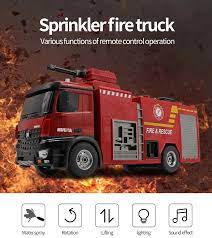 Red remote control fire truck with ladder and pump, ready for action for IMEX HUN11562