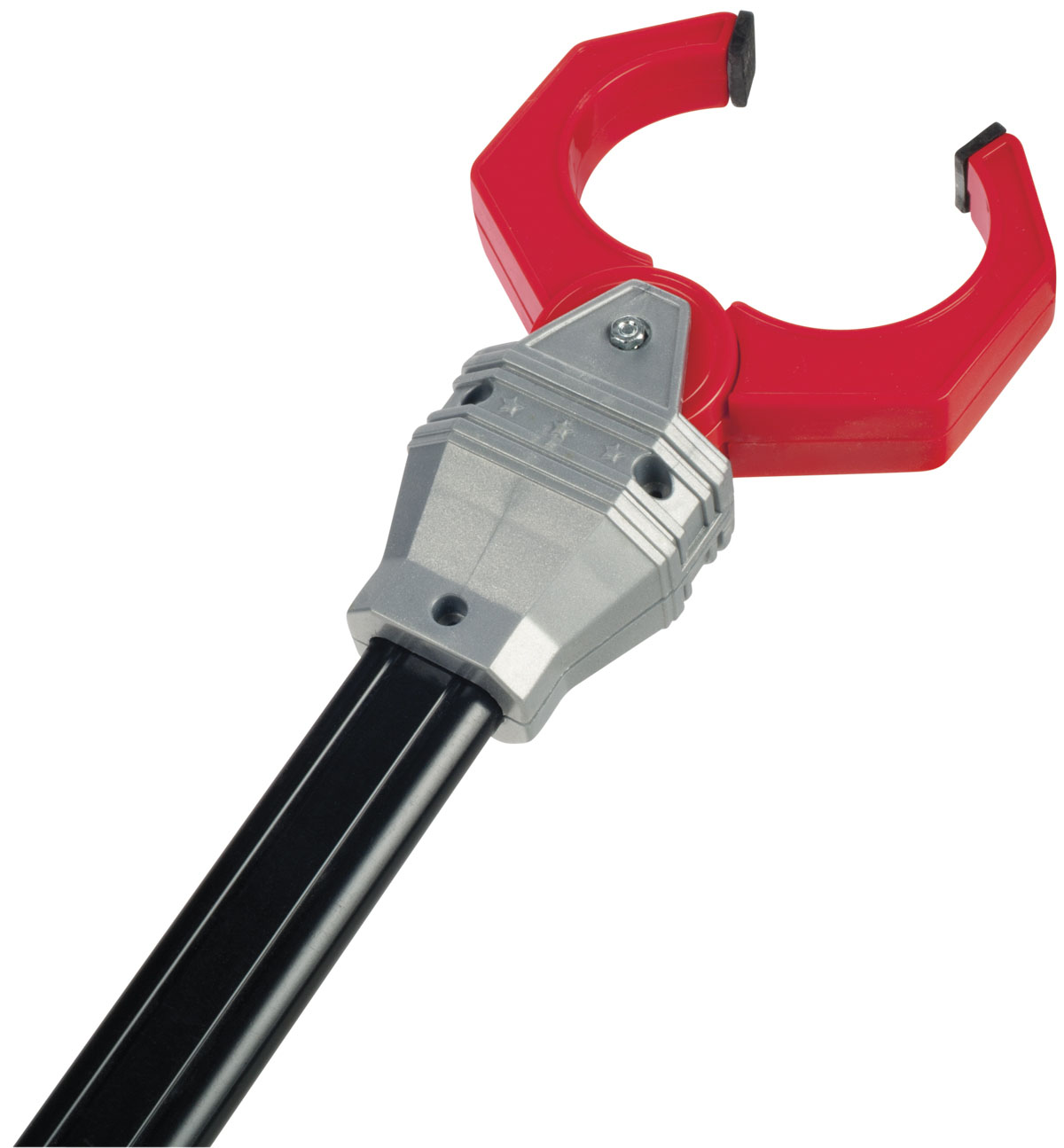 Red and silver robotic claw gripper attached to a black arm for Toy Smith 26130-12