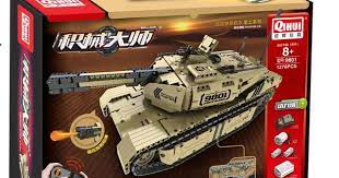 Model tank building set with cannon and treads, ready for assembly for Qihui QIH9801
