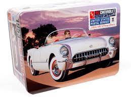 1953 Chevy Corvette model kit box art featuring the classic car for AMT AMT1244