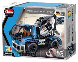 Blue RC cement mixer toy set, 2-in-1 construction vehicle for Qihui QIH08023