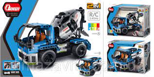 Blue RC cement mixer toy set with multiple play options for Qihui QIH08023