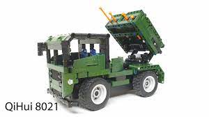Green brick rocket launcher vehicle with a deployable missile rack for Qihui QIH08021
