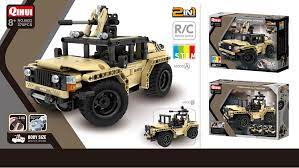Remote control armed off-road vehicle set with multiple build options for Qihui QIH08022