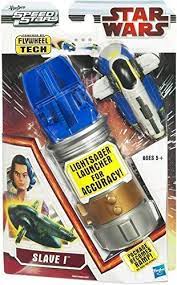 Star Wars Speed Stars V Wing Starfighter Flywheel Tech Hasbro Lightsaber | 939969422 | Hasbro-ProTinkerToys.com-Blue Slave-1-ProTinkerToys