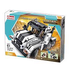 Black and white RC truck set, convertible to a different vehicle for Qihui QIH08018