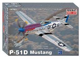 Model kit box art showing a P-51D Mustang aircraft in flight for AMT 14763