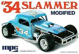 Blue 1934 "Slammer" modified race car model kit, 1/25 scale for MPC MPC927-Returns