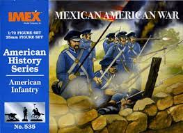 Mexican American War soldiers in battle, historical diorama set for IMEX 535
