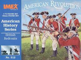 Redcoats in American Revolution scene with figures in formation for IMEX 512