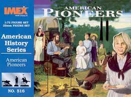 Pioneers camping scene with figures, set for American History Series for IMEX 516