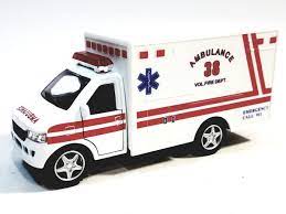 Toy ambulance with "AMBULANCE" text and cross symbol on the side for NewRay 5259DNY