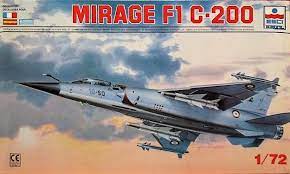 Scale model kit of a Mirage F-1 C-200 fighter jet in flight for ESCI 9061