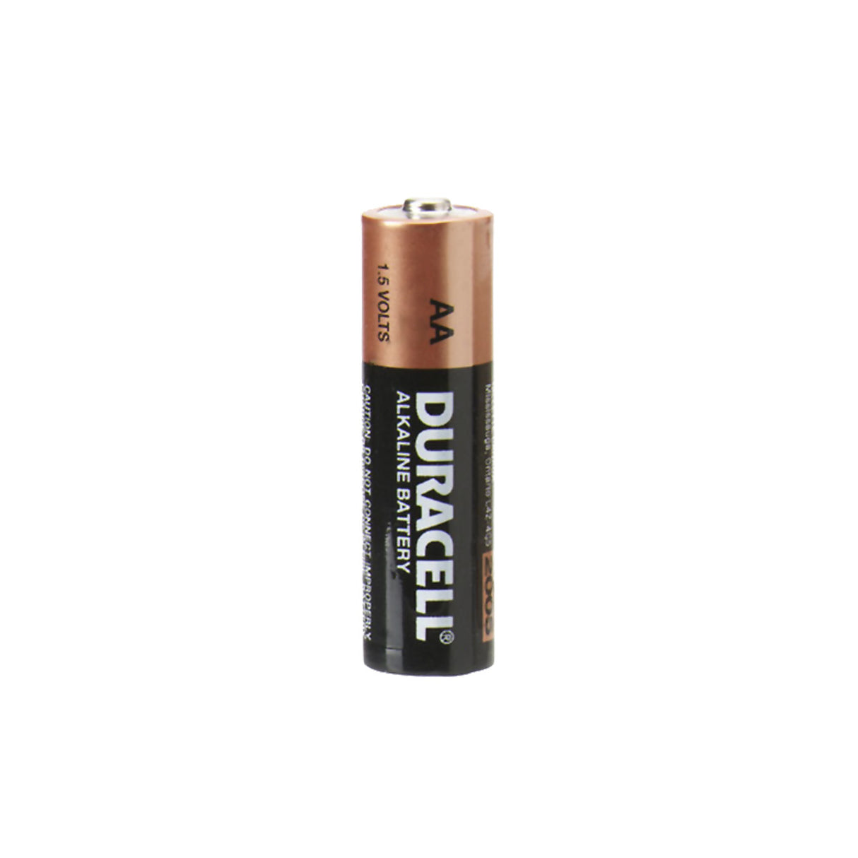 AA alkaline battery, 1.5 volts, standard size for Duracell 00129