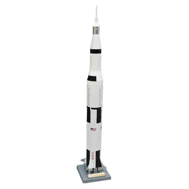 Saturn V model rocket on a launch pad for Estes EST2160