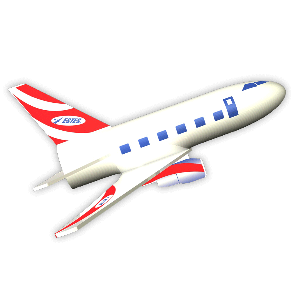 Estes Jetliner Flying Model Rocket Kit 3230, detail view