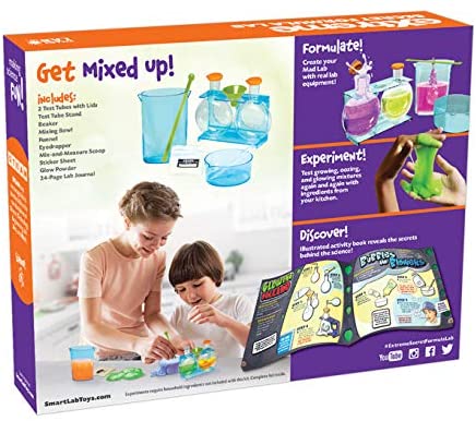 Science kit box showing kids mixing colorful liquids and learning experiments for Smart Lab 00062