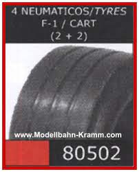 F-1 Tires Font + Rear (4) 1/32 Slot Cars | 80502 | NINCO Slot Cars