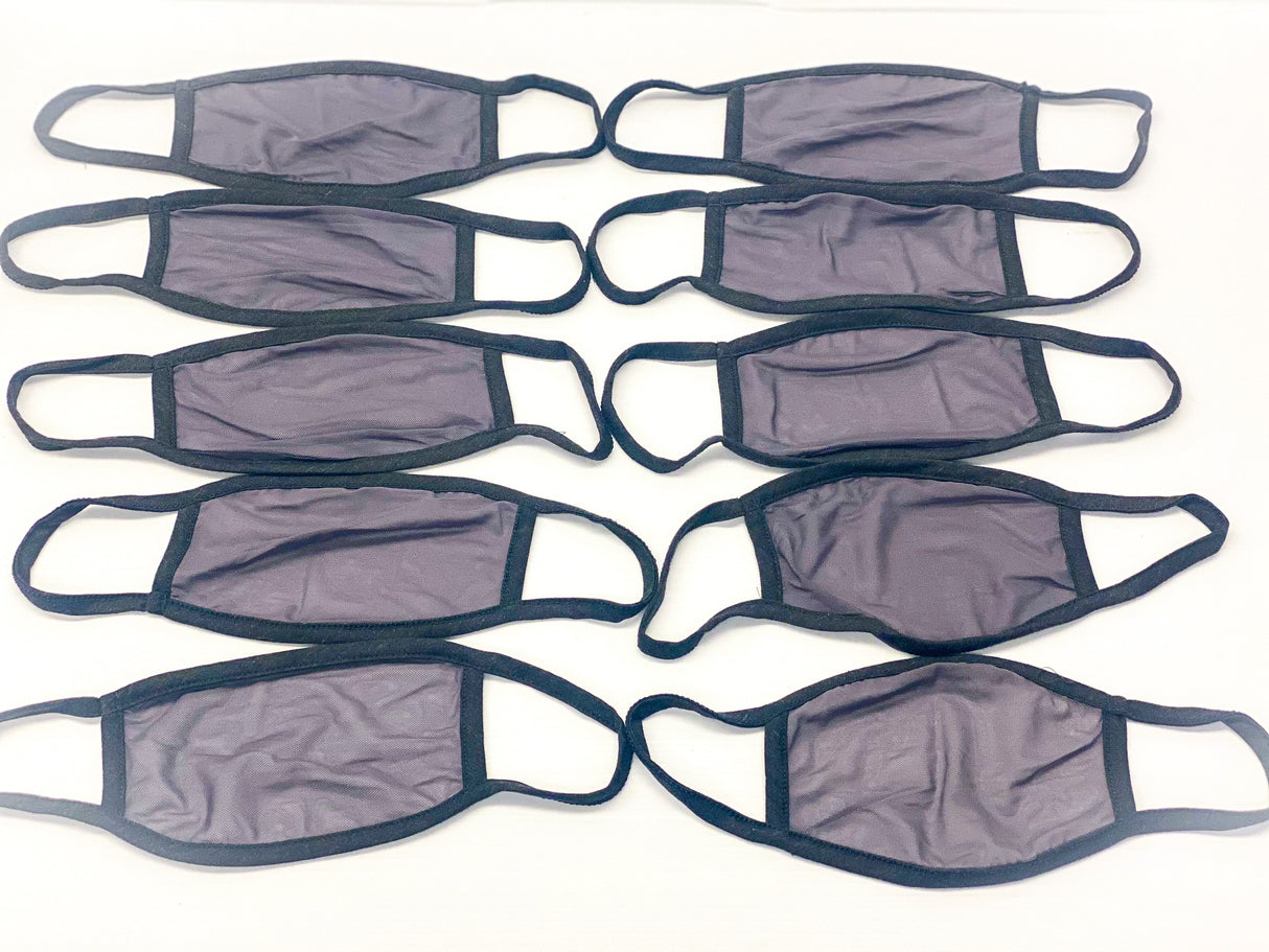 Set of six black and gray disposable face masks for Fake Mask USA
