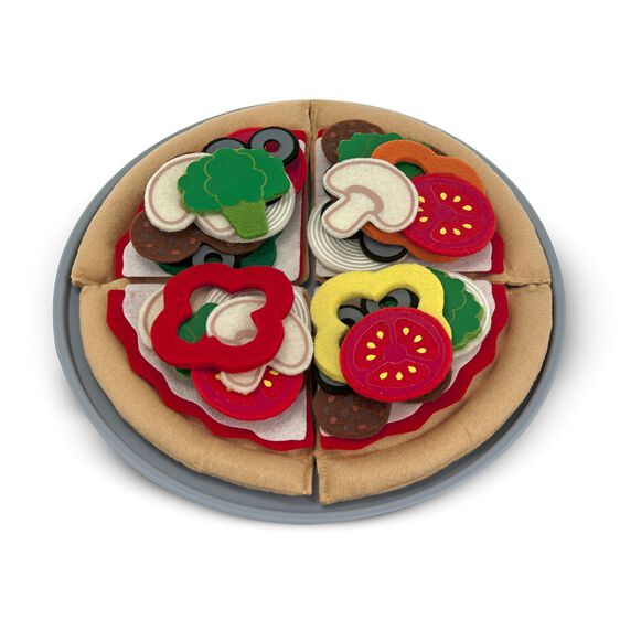 Felt pizza toppings set with felt vegetables and pizza crust for Melissa and Doug 3974