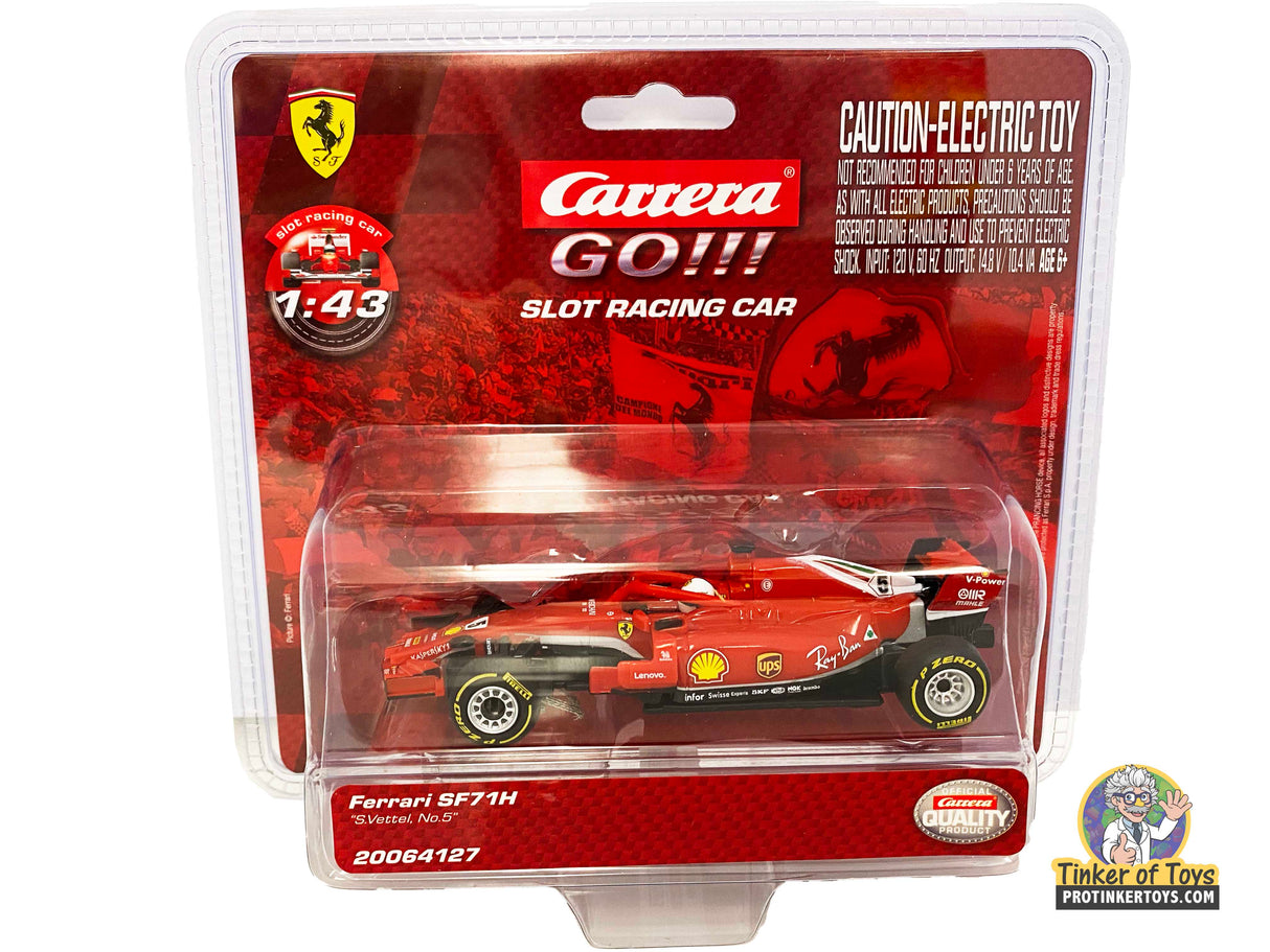 Red slot car replica of Ferrari SF71H, S. Vettel, No. 5 for Carrera Go 20064127