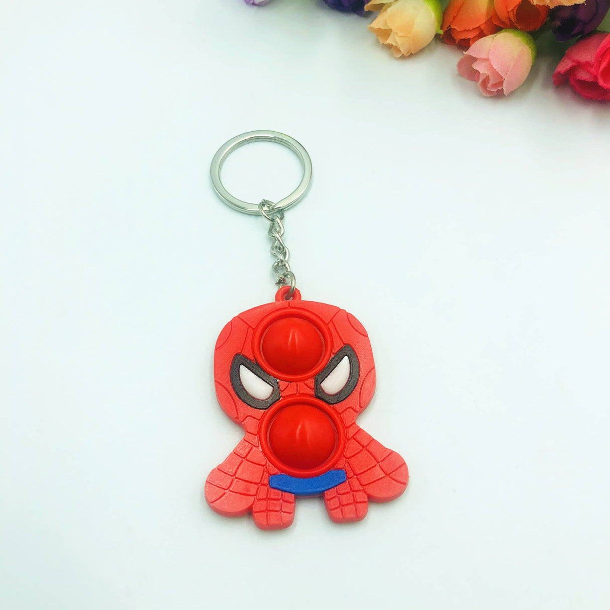 Fidget Toy Pop It Fingertip Toy Keychain | FH2928 | Faire-Faire-Red Spiderman-ProTinkerToys