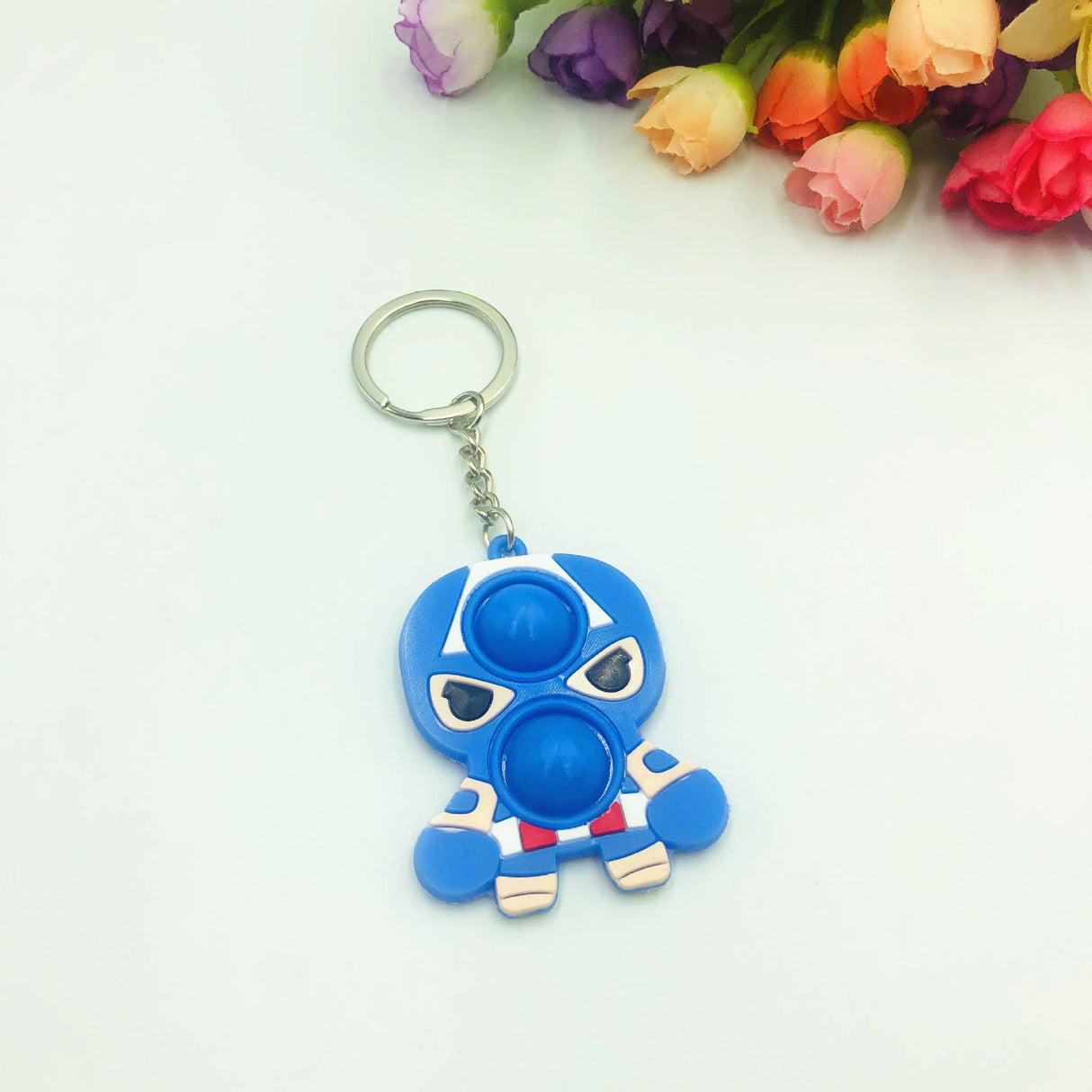 Fidget Toy Pop It Fingertip Toy Keychain | FH2928 | Faire-Faire-Blue Captain-ProTinkerToys