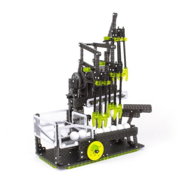 Robotics ball sorting machine with mechanical arm and conveyor belt for HexBug 406-4204, rear view