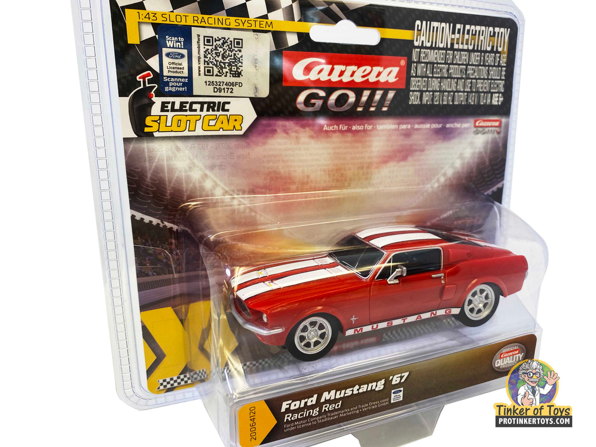 Red Ford Mustang '67 electric slot car in packaging for Carrera Go 20064120
