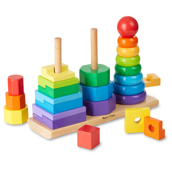 Colorful stacking toy set with pegs and rings for toddlers to build for Melissa and Doug 567