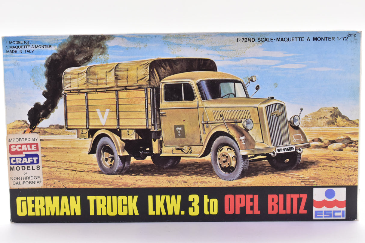 German Truck LKW.3 to Opel Blitz 1/72 Scale | 8007 | ESCI Model Company