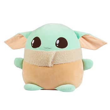 Plush toy of Grogu from Star Wars, light green and tan colors for 1566, front view