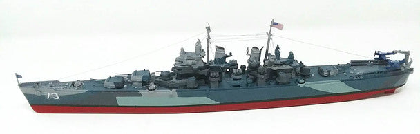 Model kit of USS Pittsburgh heavy cruiser, painted in shades of gray and blue for Atlantis Model Co ALM457