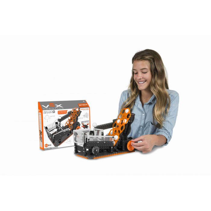 Student with VEX Hexcalator Ball Machine kit and box for HexBug 406-74206