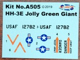 Model kit parts diagram for HH-3E Jolly Green Giant helicopter for Atlantis Model Co ALM505