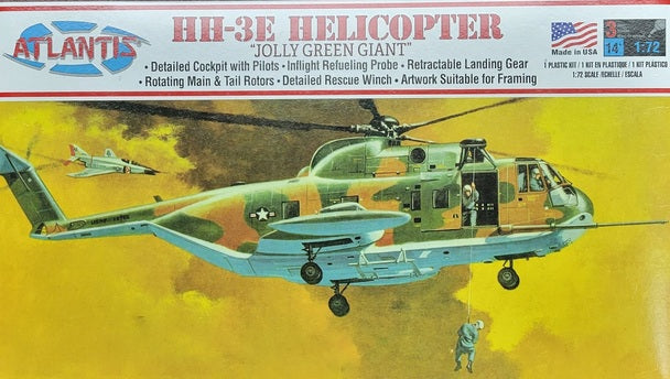 Jolly Green Giant helicopter model kit art showing rescue operation for Atlantis Model Co ALM505