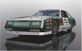 Green and white 1986 Chevrolet Monte Carlo race car model for Scalextric C3947