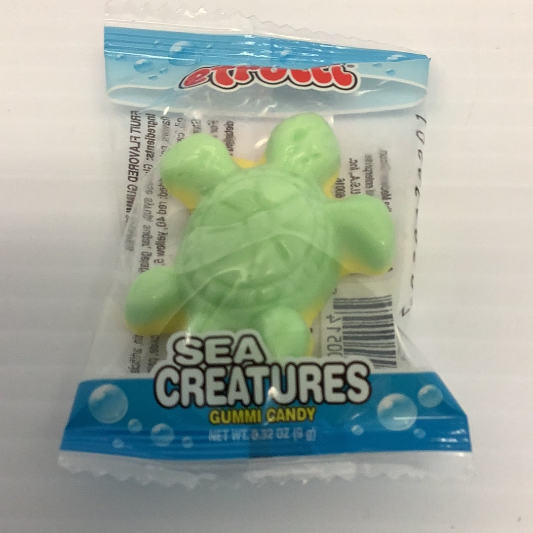 Pack of gummy sea creatures candy in clear plastic wrapper for Nassau Candy 11156