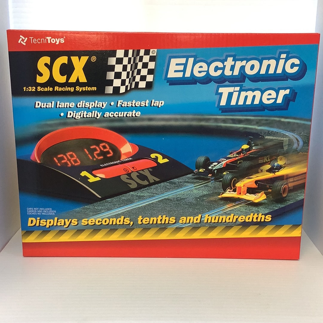 Timer box showing dual lane display for racing times for SCX 88310
