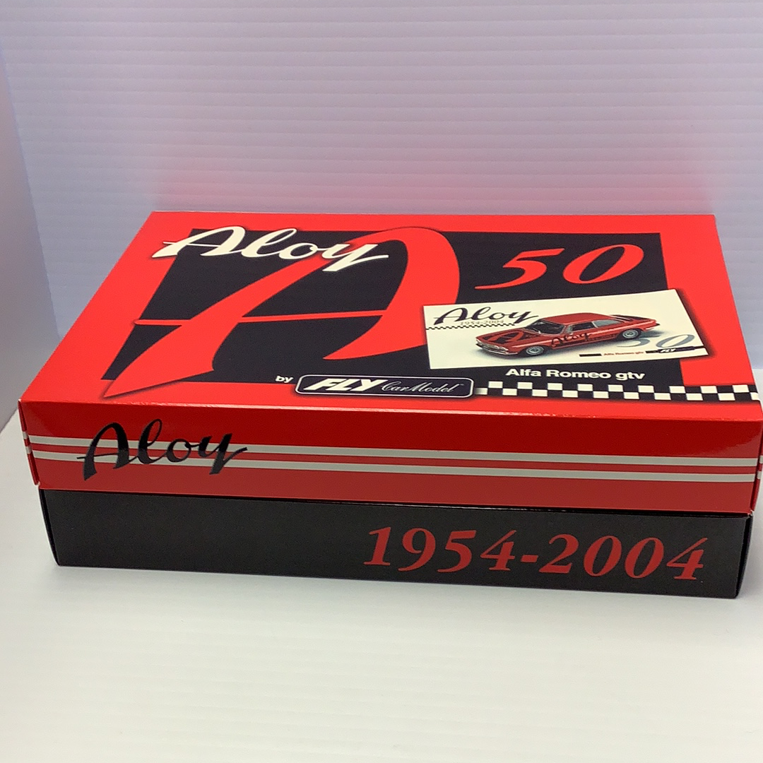 Red and black box for Alfa Romeo GTV model, 1954-2004 for Fly Slot Car 96061