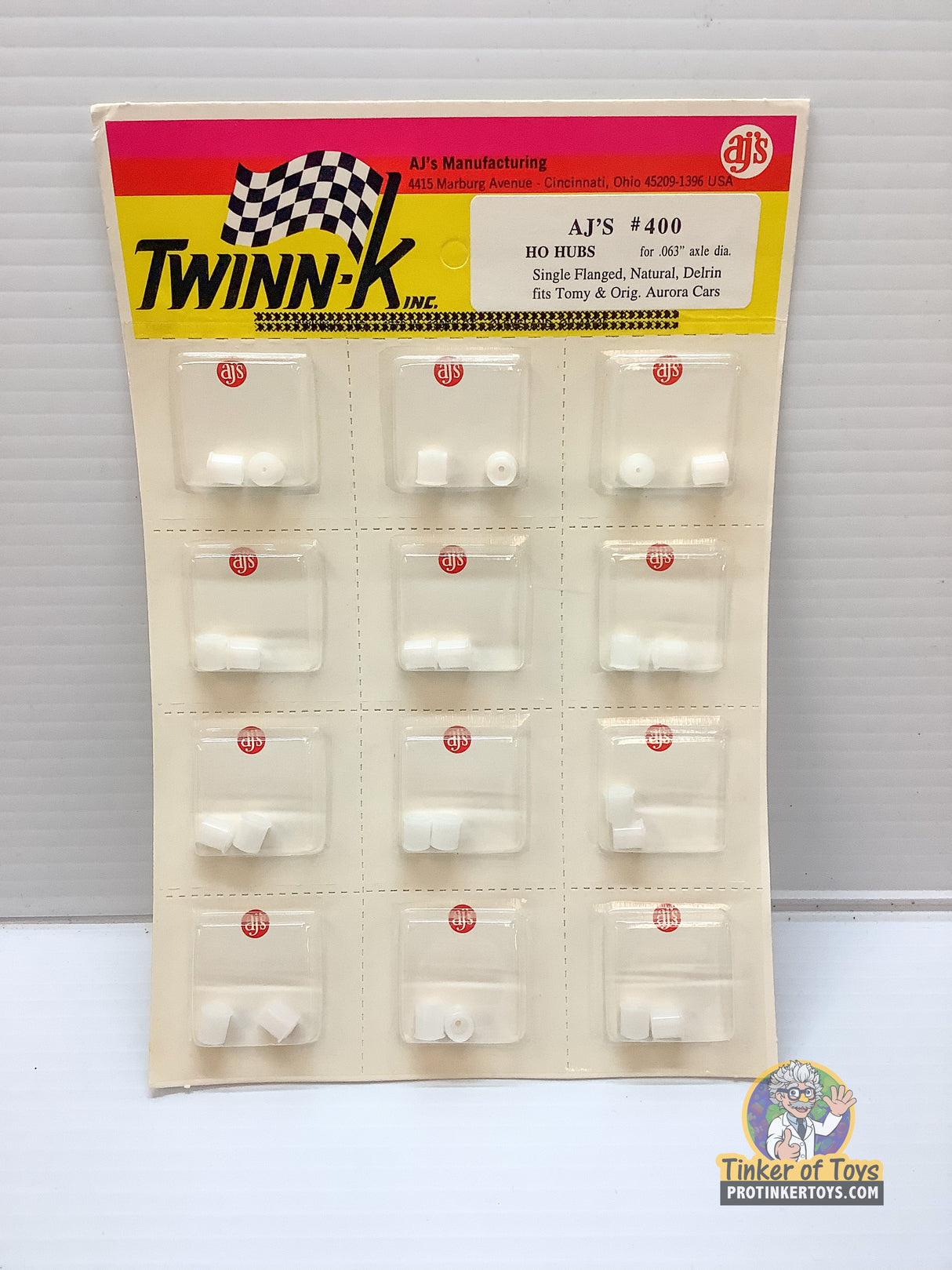 Assortment of small, square plastic hubs for model train axles for HO Hubs for .063" axle dia 400