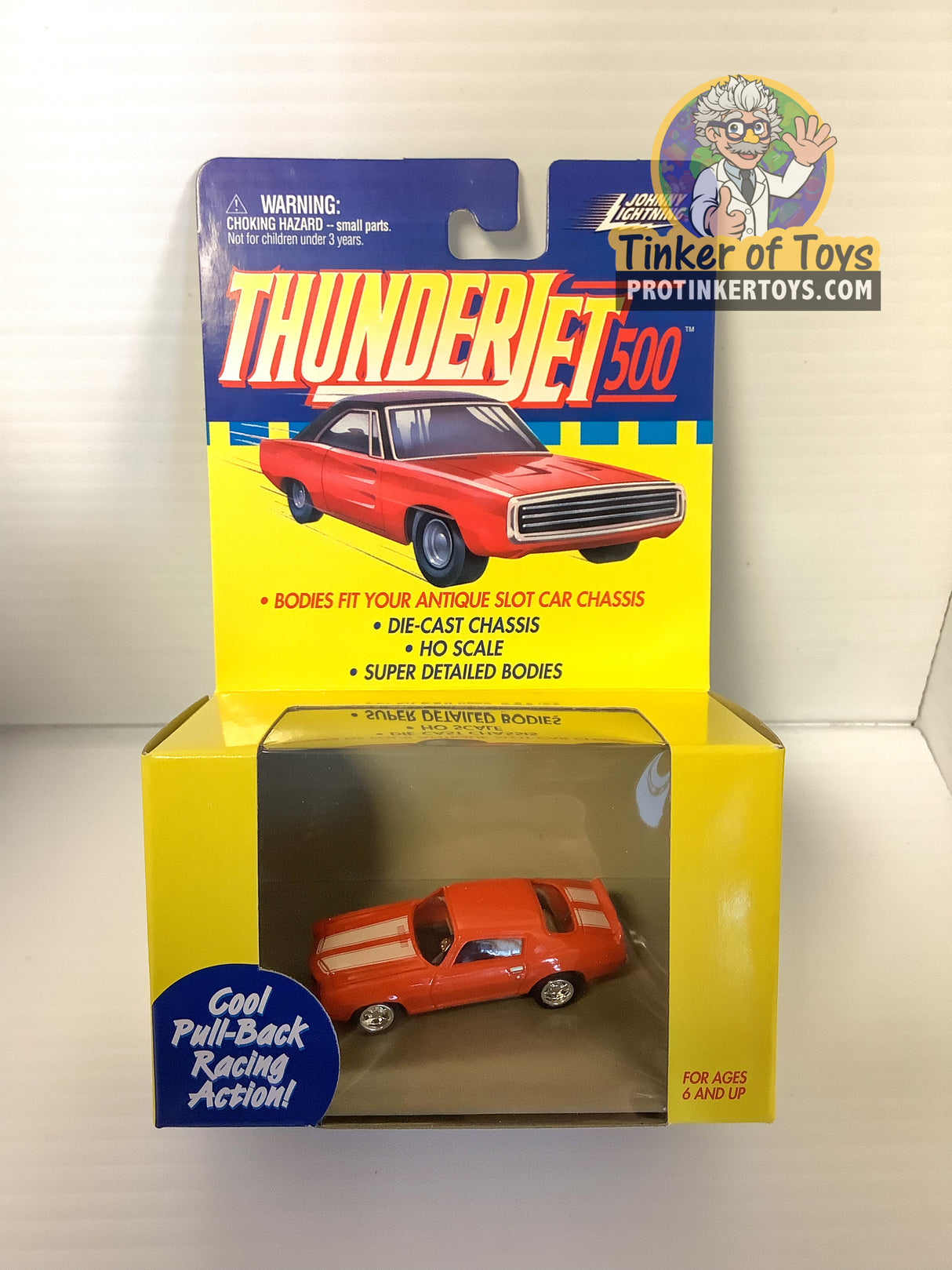Chevy Camaro | 39301 | Pull Back Thunderjets-American Line-K-Chevy Camaro | Orange w/ White Stripes-ProTinkerToys