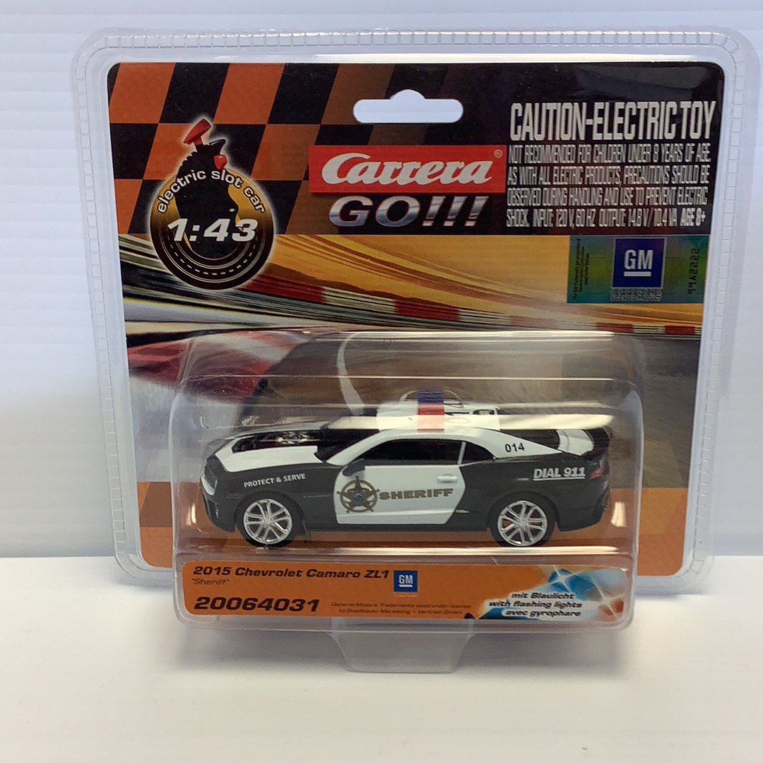 Slot car of a 2015 Chevrolet Camaro ZL1 "Sheriff." for Carrera Go 20064031