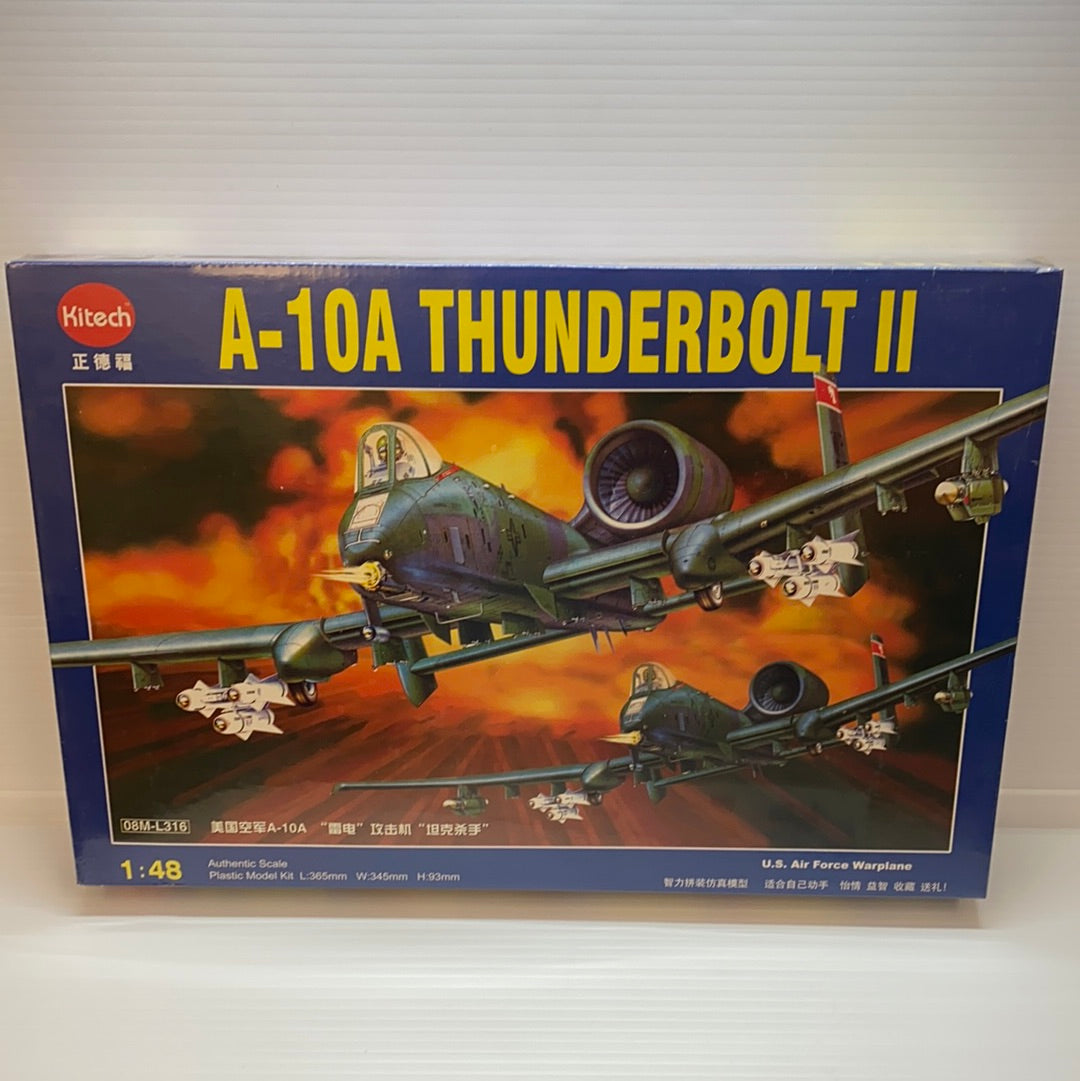 Model kit box art showing A-10 Thunderbolt II aircraft in flight for Zhengdefu ZDF316, package view, product view 1