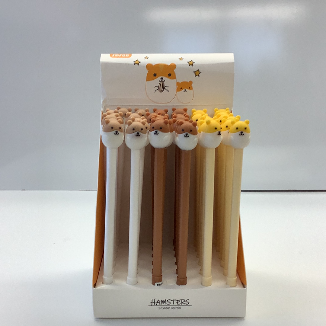 Set of cute hamster-themed gel pens in various colors for BC USA 22347